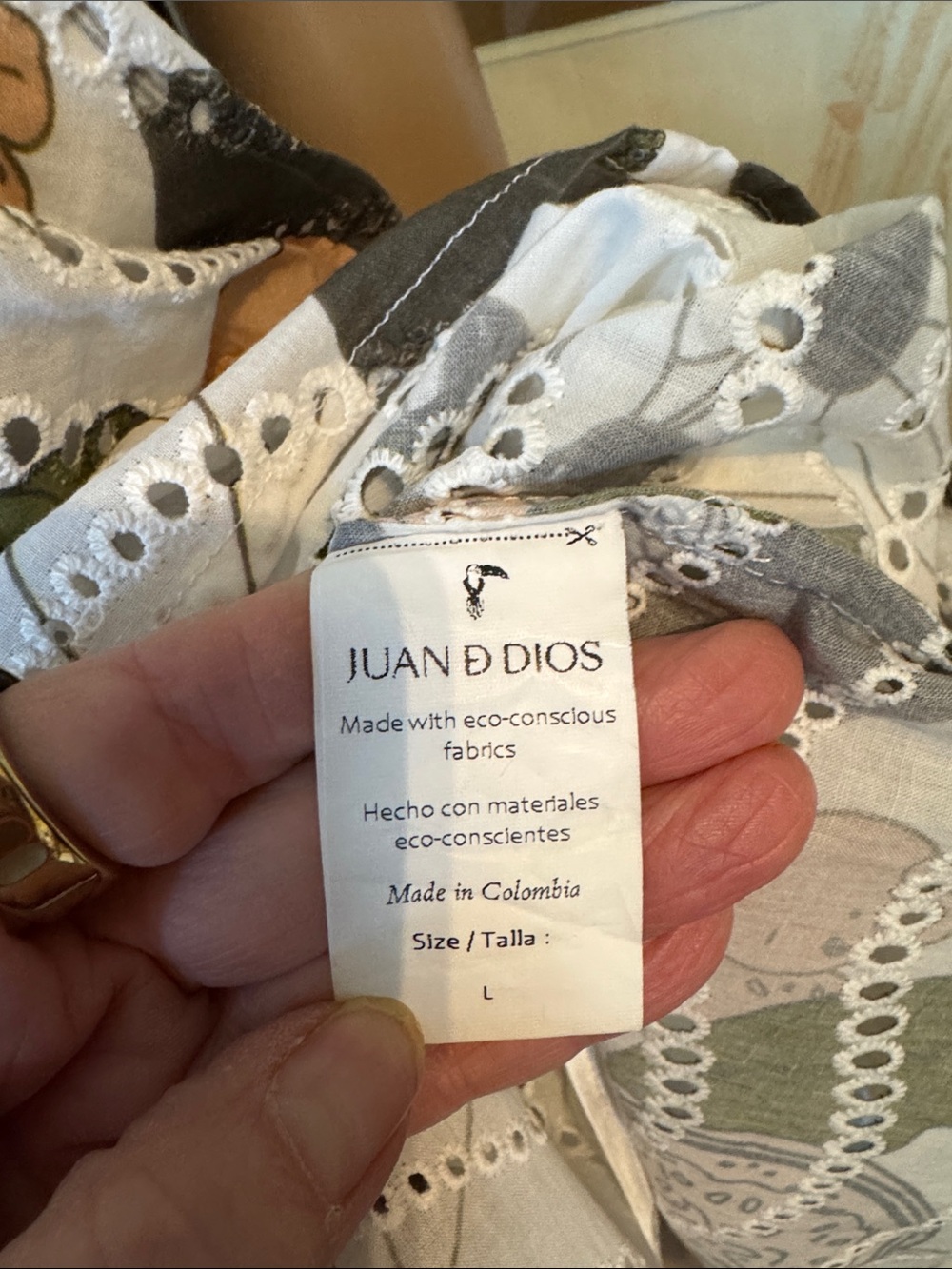 Juan D Dios Swimwear Eyelet Maxi Dress sz L - Picture 11 of 14